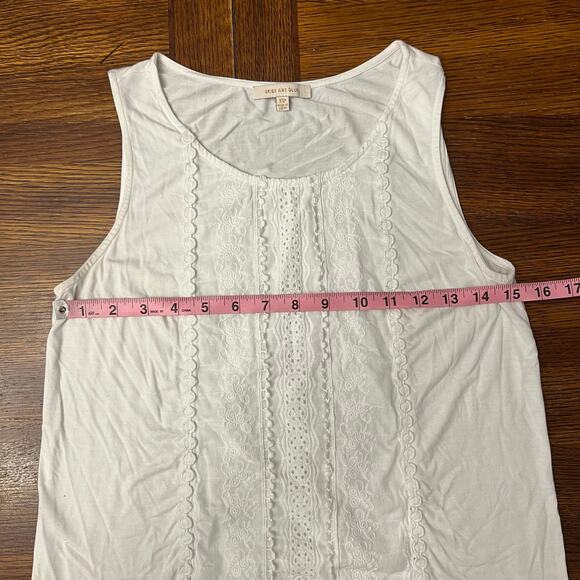 Anthropologie Skies are Blue White Embroidered Sleeveless Tank XSP - Picture 13 of 15